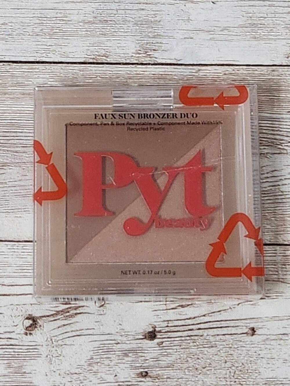 New PYT Beauty Powder Faux Sun Bronzer Duo BALI Matte & Shimmer .17 oz